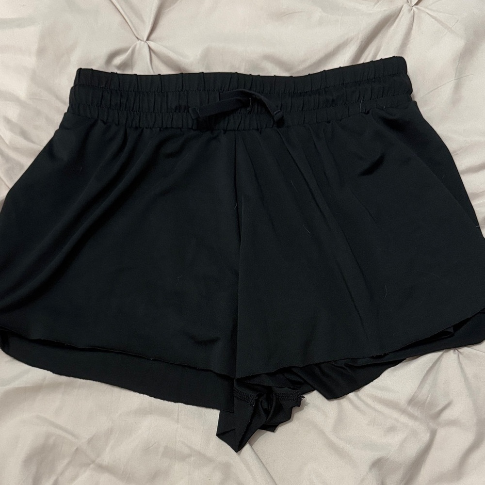 Yogalicious Black Girls' Athletic Shorts with Drawstring Waist
